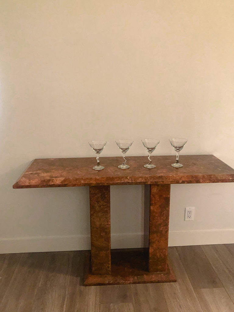 Vintage Italian Red Marble Console Table