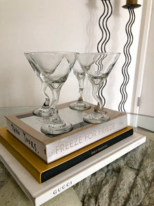 S/4 Vintage Curvy Martini Glasses