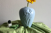 Load image into Gallery viewer, 80s Light Blue Floral Haeger Vase
