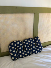 Load image into Gallery viewer, Blueberry Polka Dot Squiggle Pillow
